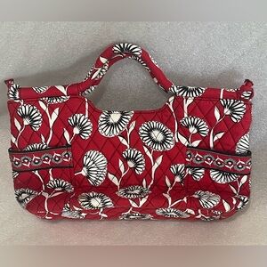 New Vera Bradley Floral Red Quilted Tote Bag